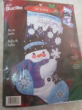 Bucilla Let it Snow Felt Christmas Stocking Craft Kit 84588 Sequins Snowman