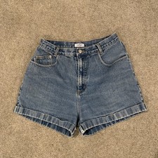 Vintage ESPRIT 90's Y2K Blue Jean Denim Mom Shorts Cuffed Hem Juniors Size 13