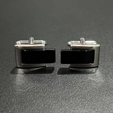 Black Stone Cufflinks Men Daily Wear  Cuff Link With Box