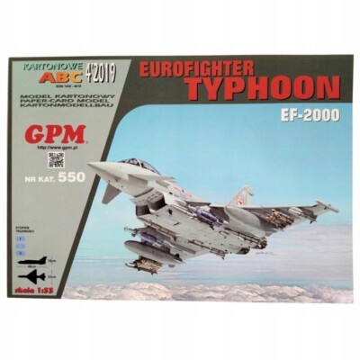 Card Paper Cut Out Model Kit Eurofighter Typhoon GPM Laser Cut Parts 1:33