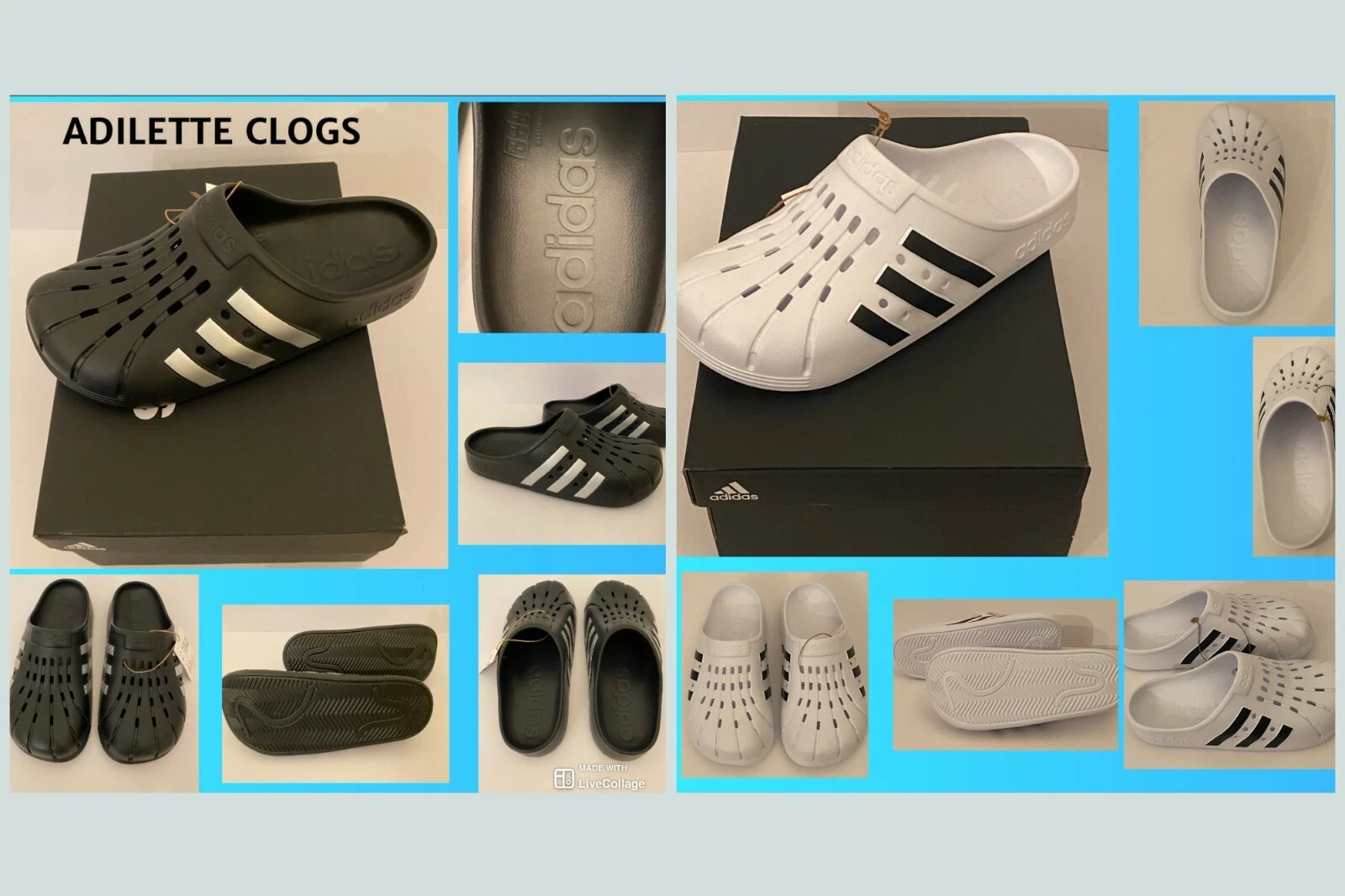 Sandali unisex Adidas Adilette Slip On a scelta U neri o bianchi FY8969 FY8970