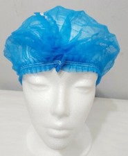 500 Premium Disposable Blue Mob Caps Elasticated Metal Detectable Catering Food 