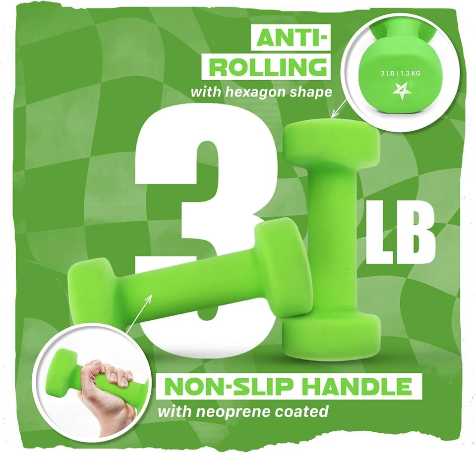 Halteres revestidos de neoprene Yes4All conjuntos de peso manual de 2 - várias opções de peso - Imagem 3 de 4