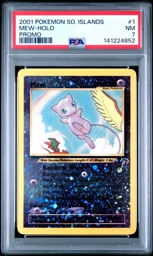 2001 POKEMON SOUTHERN ISLANDS PROMO #1 MEW-HOLO PSA 7