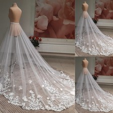 Boho Wedding Detachable Train Bridal Flower Lace Applique Removable Train