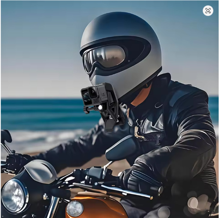 Helmet Chin Mount Clamp for GoPro 13 12 11 10 9 8 & DJI Osmo