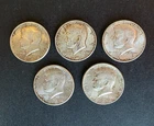 U.S. Coins, Kennedy Half Dollars x5, 1964