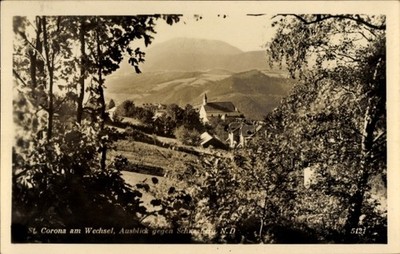 Ak St Corona am Wechsel in Niederösterreich, Durchblick zum Ort,... - 5030002