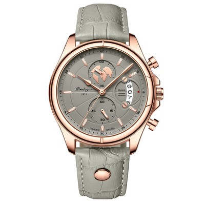 Herren Quarzuhr Chronograph Lederband Wasserdicht Sport Casual Busines Luxus Uhr