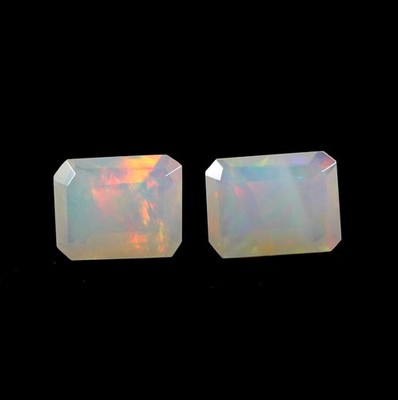2.40Ct Top Quality Ethiopian Opal Fancy, Loose Gemstone Multi Fire Opal Baguette