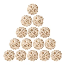 60pcs Wicker Rattan Balls: Natural Decorative Spheres - Grapevine Orbs for Vase