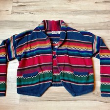 Vintage southwestern Cardigan, bohemian, strpied multi color, size medium