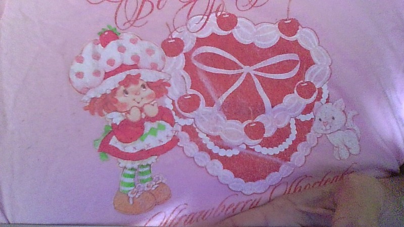 Strawberry Shortcake T-Shirt Girls Sz XS (8/10) Pink Cotton Short Slv *Flaw:Fade