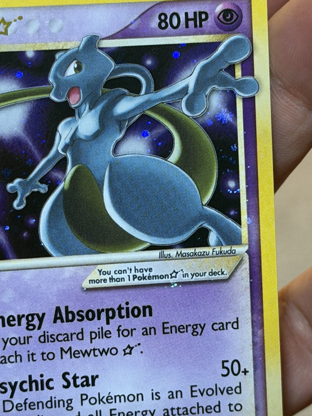Mewtwo Gold Star Holon Phantoms Ultra Rare Holo Card #103/110 SWIRL🌀🌀 view 6