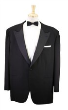 Brioni Black Peak Lapel Tuxedo Formal Wedding Blazer Jacket Pure Escorial 48R