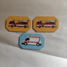 3 Indie Flash Point Rescue Vehicle Firetruck/Ambulance replacement game pieces