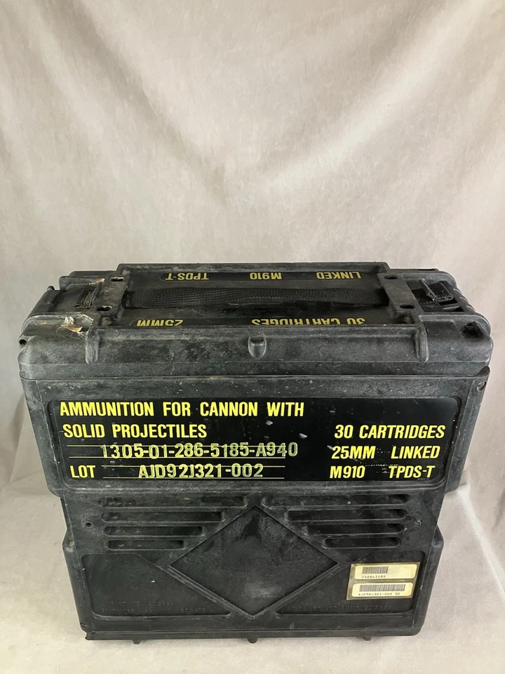 Caja de municiones M910 militar de EE. UU. diseñada para rondas vinculadas de 25 mm Foto 4 de 4