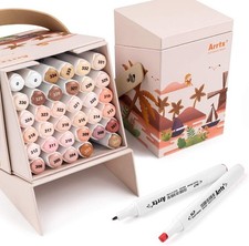 Arrtx Skin Tone Markers, ALP 36 Dual Tip Alcohol Based Art Pen Skin Markers