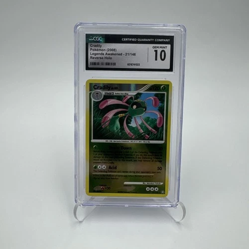 2008 Pokemon Cards Cradily Legends Awakened Reverse Holo 21/146 CGC 10 Gem Mint