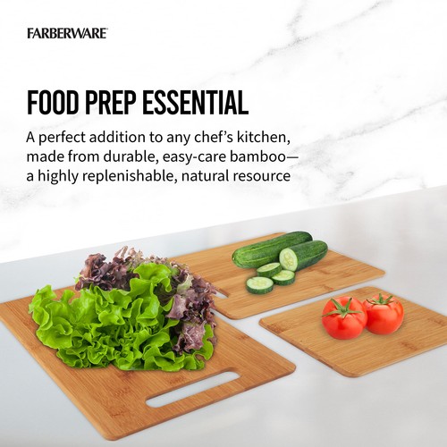 Farberware 3-Piece Kitchen Cutting Board Set, Reversible Chopping Boards for Mea - Picture 8 of 8