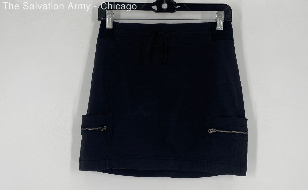 Athleta Womens Black Drawstring Waist Activewear Athletic Skort Size 2