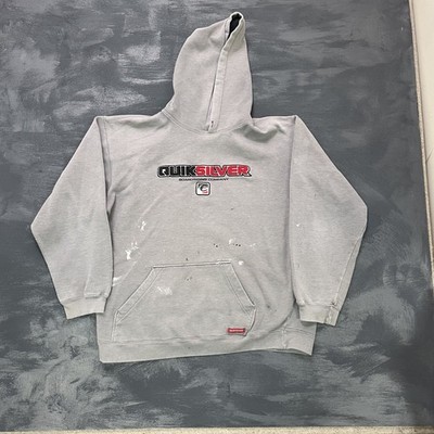 vintage Quick Silver hoodie mens large Grey 2000sy2k skater