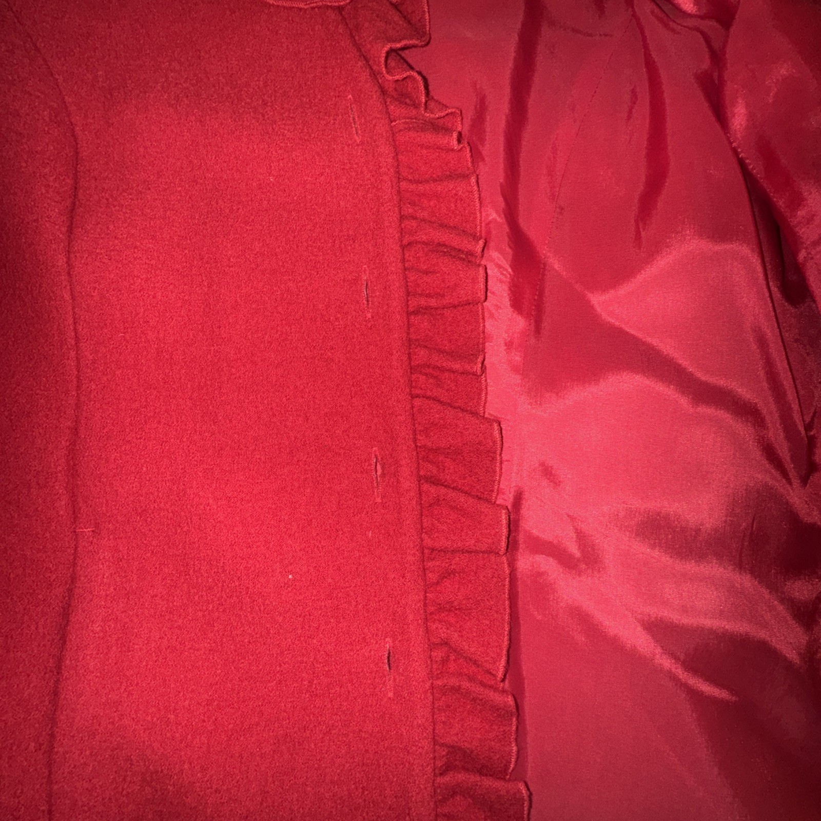 Pendleton Women's Medium Red Ruffle Wool Blazer J… - image 15