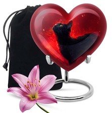 Cat Joy Memorial Heart Urns for Human Ashes Adult Mom