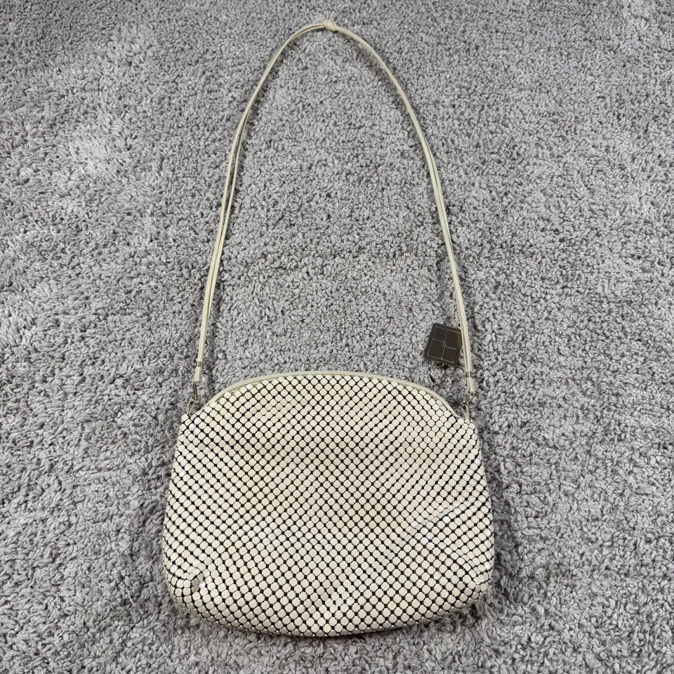 Сумочка через плечо Whiting & Davis металлическая сетка винтажный кожаный ремень  - Изображение 3 из 4