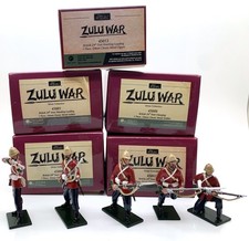 BRITAINS COLLECTION OF FIVE GLOSS ZULU FIGURES 45000, 01, 02, 08  13 54MM
