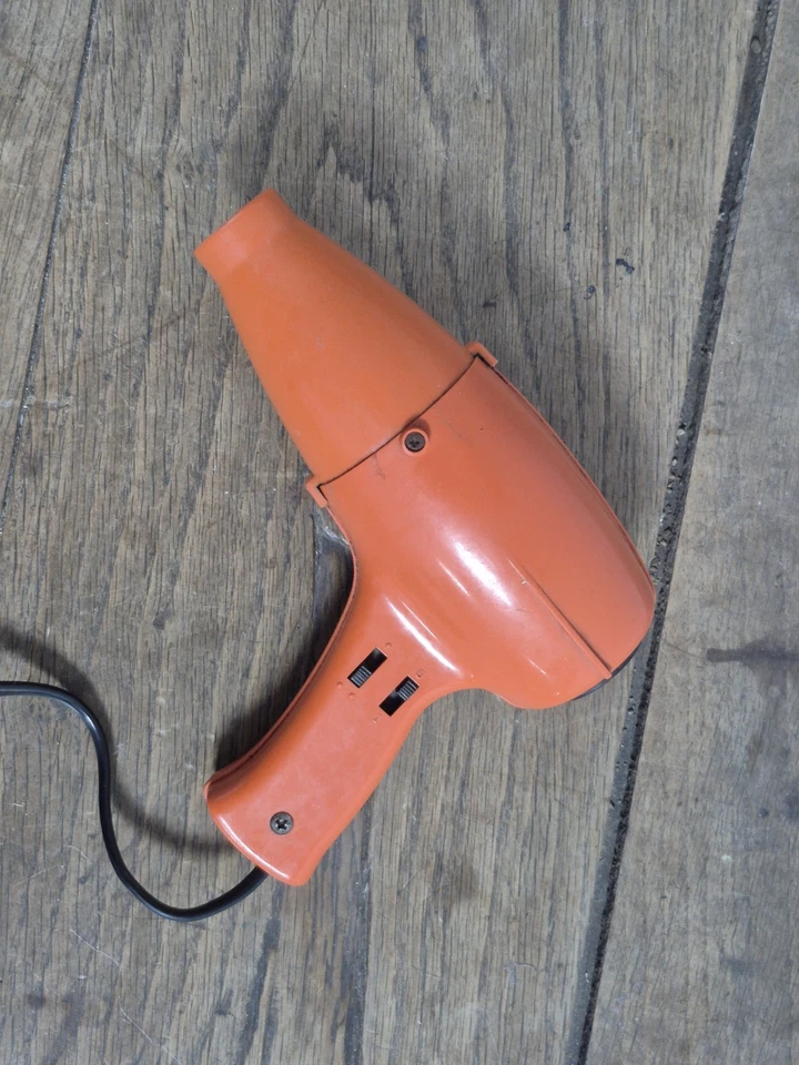 Ancien Vintage Seche Cheveux Orange (Fonctionne) - Photo 2/4