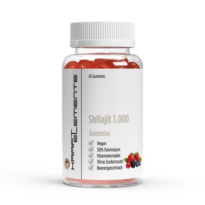 Shilajit Gummies 1000 mg mit Vitaminen C, B6 und B12. 50% Fulvinsäure