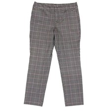 Old Navy Pixie Glen Plaid Stretch Slim Ankle Pants Womens 12 Grey Pink