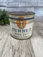 Turret Tobacco Tin Fine Cut Cigarette Tobacco Can Ogden Liverpool Canada