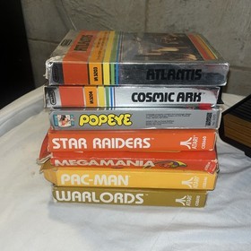 Atari 2600 &ldquo;Light Sixer&rdquo; 6 Switch Lot:, Wires 2 Joysticks 8 Boxed Games Tested