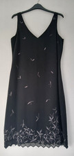 Next Knee Length Party/Evening/Occasion Dress in Black & Silver Design, Size 12