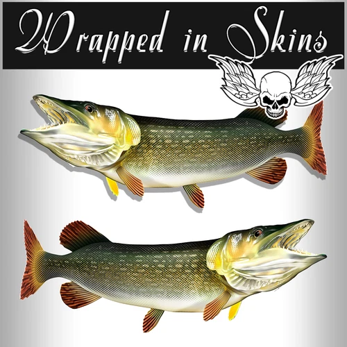 Pike Fish RV Decals Boat Decals Vinyl Graphic Truck Trailer 2pack 19.7"/50cm #47