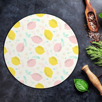 Glas-Herdabdeckplatte Ceranfeldabdeckung Schneideplatten 40 Zitronen mit Blumen