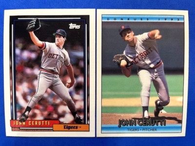 MLB - John Cerutti 1992 Topps & 1992 Donruss Baseball - Tigers