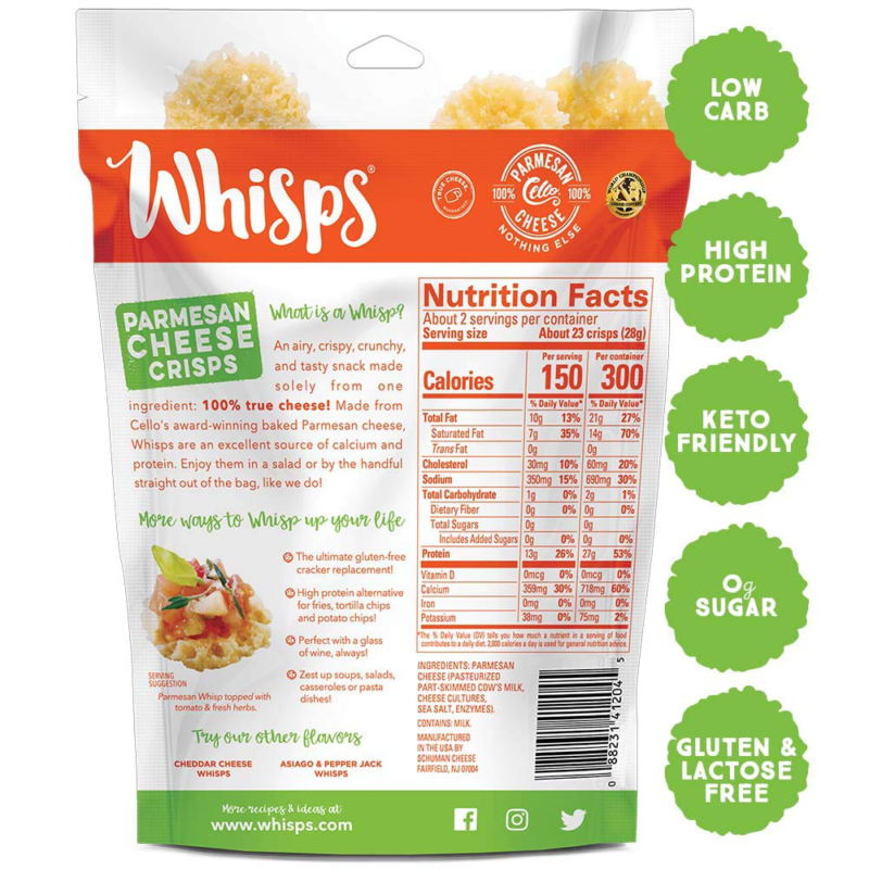Whisps Parmesan Cheese Crisps Keto Snack, Gluten Free, Sugar Free, Low Carb, H eBay