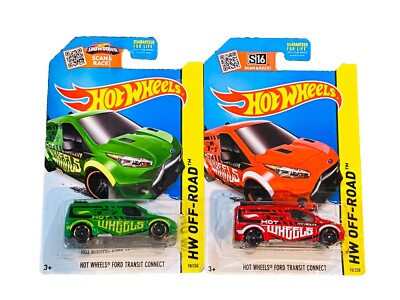 (2) HOT WHEELS 2015 ~ OFF-ROAD ~ FORD TRANSIT CONNECT ~ TEST FACILITY ~ 98/250
