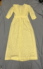 Prairie Dress Pioneer Small Sheer Yellow Overdress Cottage Core