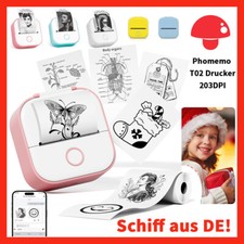 Phomemo T02 Drucker Mini Sticker Fotodrucker für Mobiler Handy Thermodrucker lot