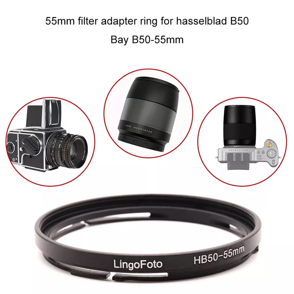 B50/60/70-62/67/72/77/82mm Lens Filter Adapter Ring Step Up Ring for Hasselbla - Image 2 of 4