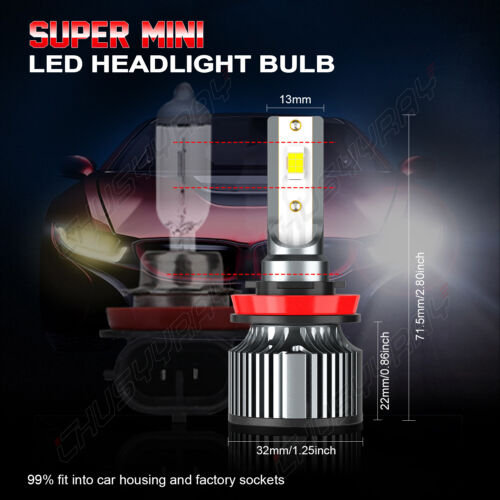 2x H11/H9/H8 LED Headlight High/Low Beam Bulbs For Nissan Altima 2007-2018 - Picture 3 of 12