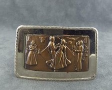 Vintage Square Dance Belt Buckle USA