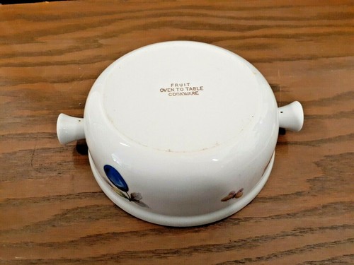 Oven to Table Casserole Baking Dish with Handles Cookware Fruit Butterfly White - Picture 6 of 6