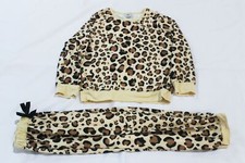 Dash of Glitter Girls' L/S Leopard Print Lounge Set MC9 Beige Multi Size 3XL