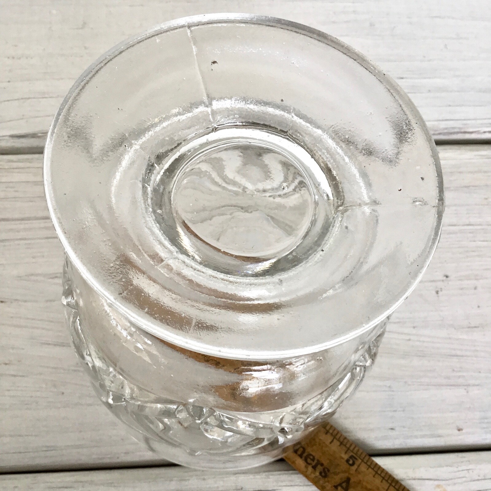 Antique Pressed SPOON HOLDER Glass Spooner Error Lopsided Three Mold eBay