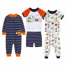 Little Me Kids' 5-piece Cotton Pajama Set, Construction